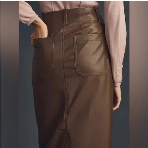 Anthropologie The Colette Faux Leather Maxi Skirt by Maeve - Picture 5 of 8